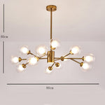 12 Bulbs Sputnik Chandelier Glass Globe Chandelier for Living Room