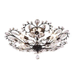 6-light Crystal Flower LED Modern Chandeliers Flush Mount Ceiling Light