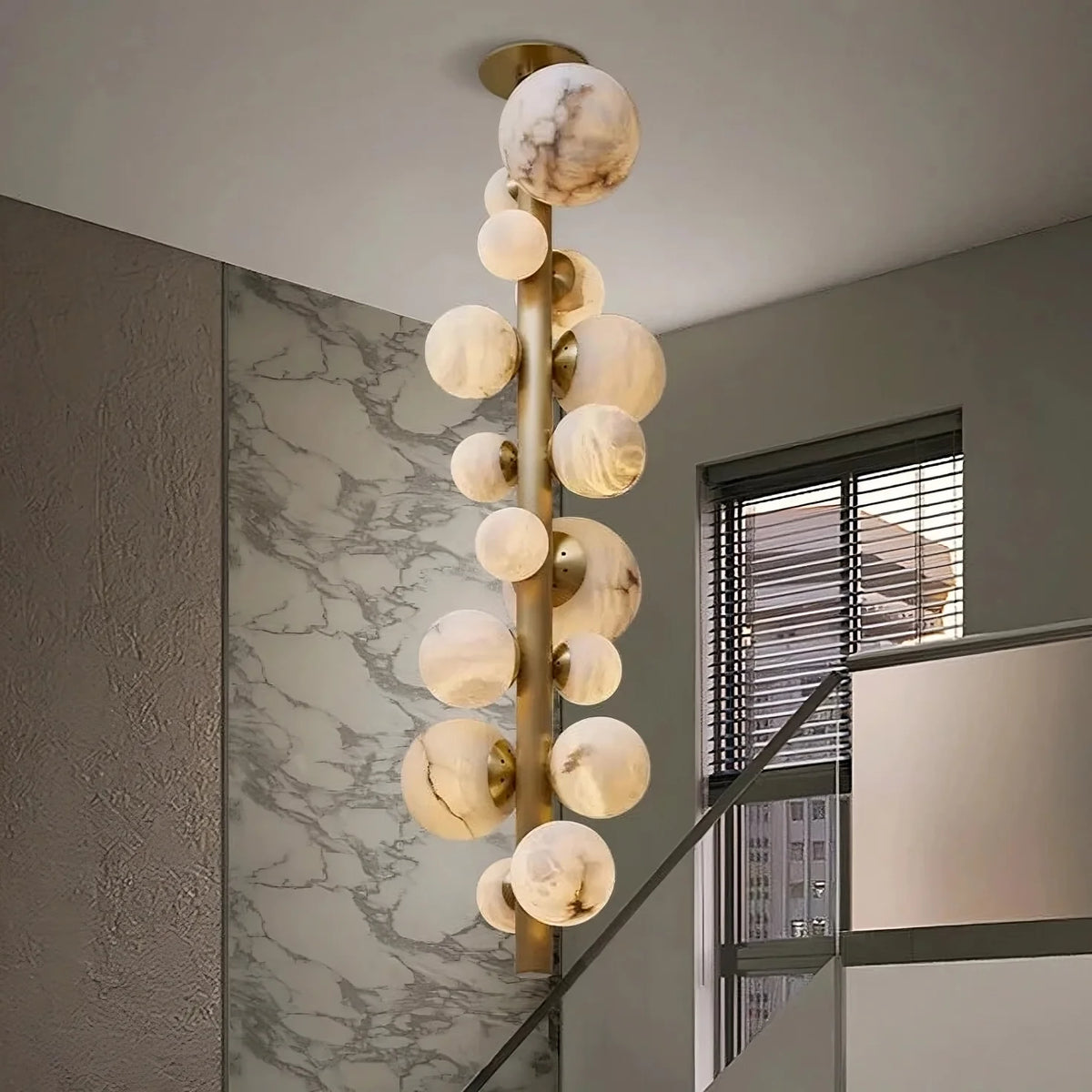 Moonshade Luxury Marble Ball Chandelier