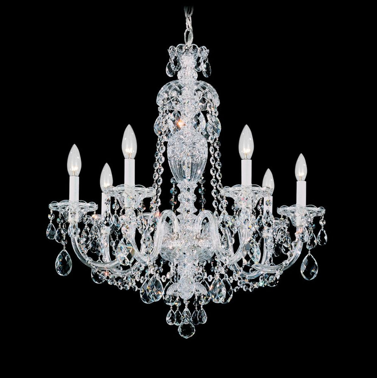 Century Chandelier, 8-Light, Polished Silver, Clear Heritage Crystal, 24"W (1707-40 1A2CH)