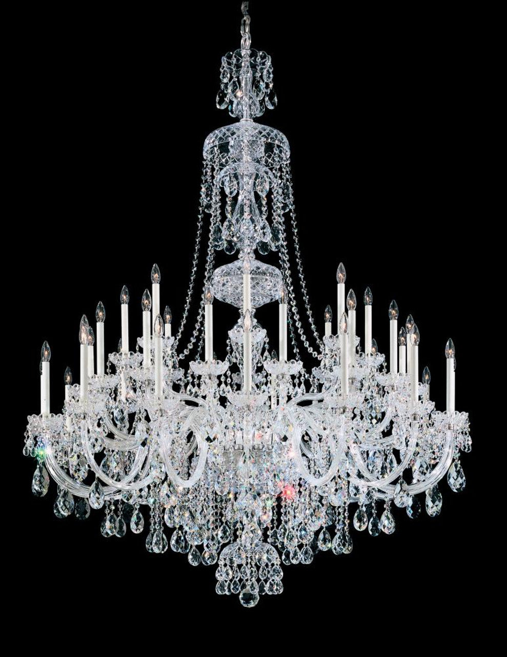 Century Chandelier, 12-Light, Antique Silver, Clear Heritage Crystal, 30"W (1712-48 180WXE)