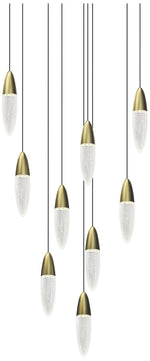 Sultana 24 1/2" Wide Satin Brass 9-Light LED Round Pendant