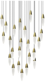 Sultana 37" Wide Satin Brass 24-Light LED Round Pendant