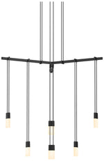 Suspenders - 24" 1-Tier Tri-Bar - Satin Black - White Etched Glass