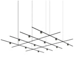 Suspenders 97" Wide Satin Black Square Gridscape Suspension