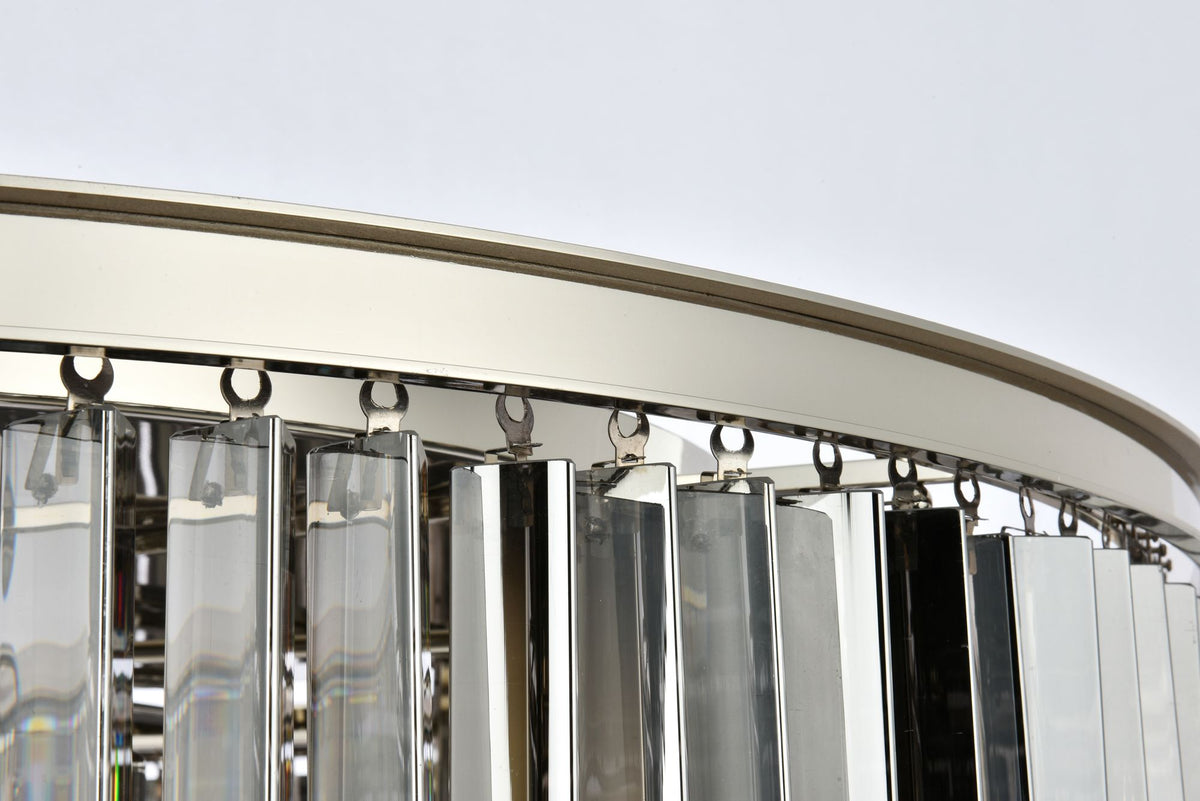 Sydney 10 Lt Polished Nickel Flush Mount Silver Shade (Grey)