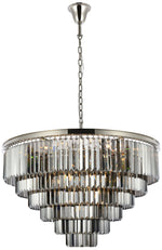 Sydney 33 Lt Polished Nickel Chandelier Silver Shade