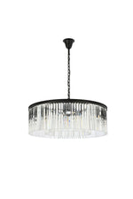 Sydney 43 1/2" Wide Matte Black Crystal 10-Light Chandelier