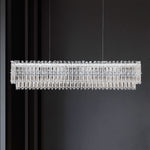 Tahitian 48" Wide Antique Silver Crystal 1-Lt Linear Pendant