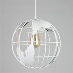 8'' Globe-shaped World Map LED Retro Pendant Lights Hanging Ceiling Lights