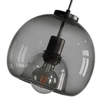 Vintage Metal Glass Pendant Light Shade Smoked Round Pendant Lighting