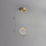 Artistic Circular Acrylic Copper LED Nordic Pendant Lighting Hanging Lamp
