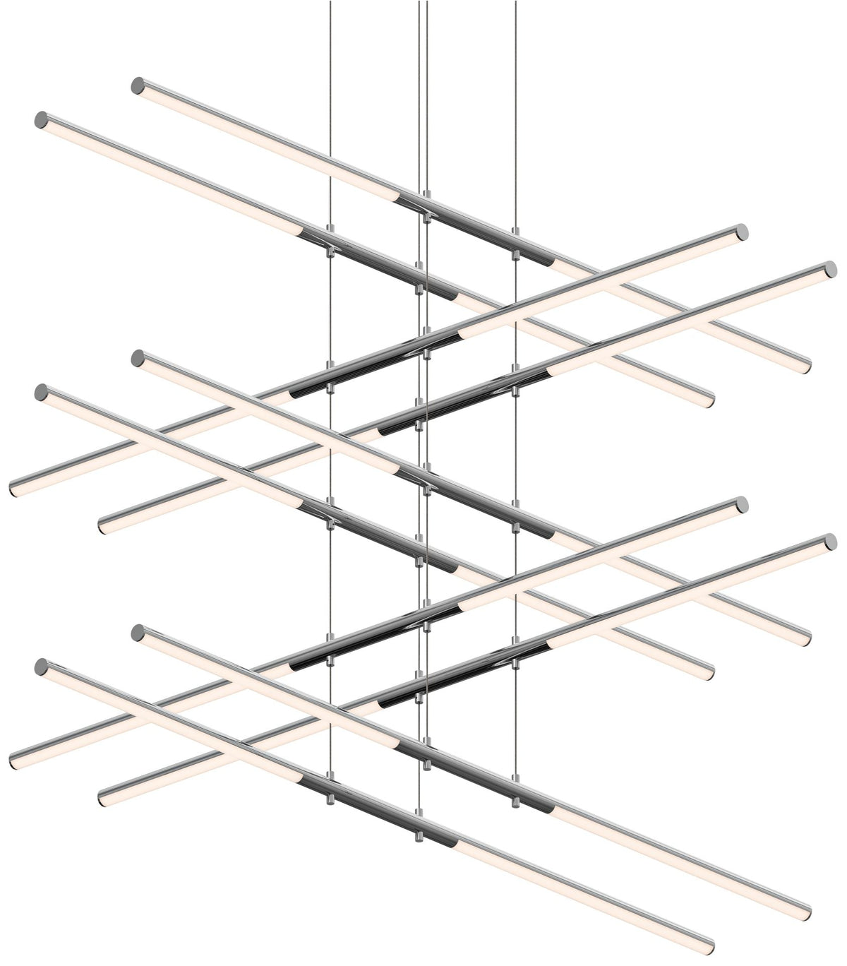 Tik-Tak�?47 1/2"W Chrome Stack 5-Tier 20-Light LED Pendant