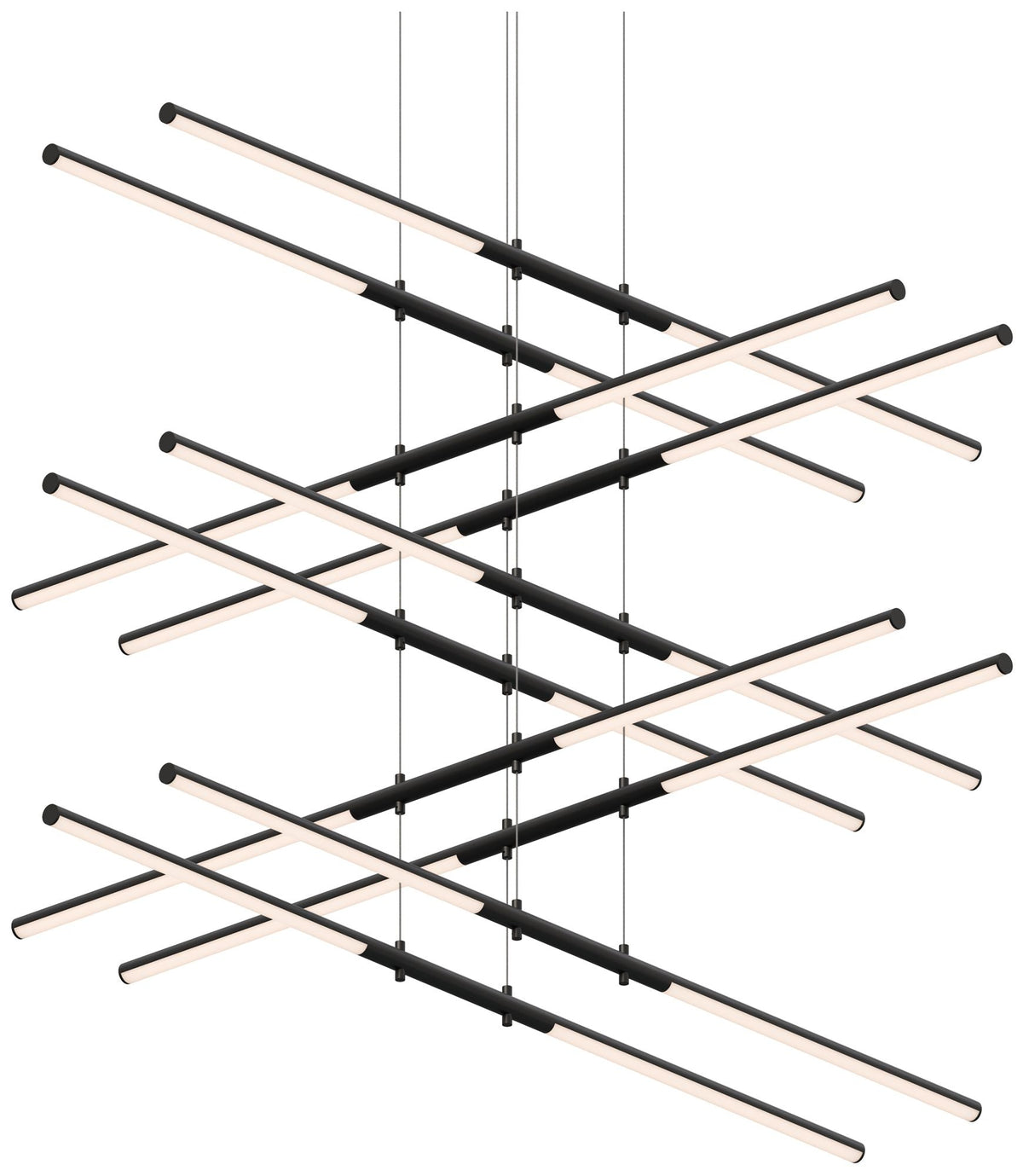 Tik-Tak Stack 47.5" Wide Satin Black LED Pendant
