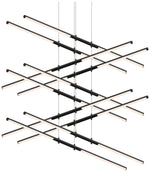 Tik-Tak Stack 47.5" Wide Satin Black LED Pendant