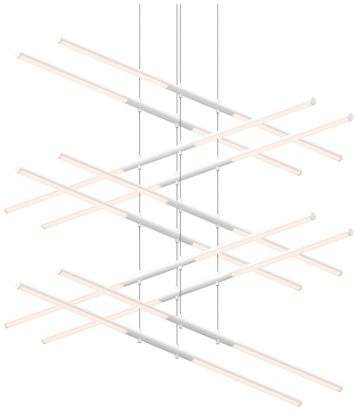 Tik.Tak Stack 47.5" Wide Satin White 5.Tier LED Pendant