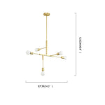 5-light LED Artistic Glass Metal Modern Sputnik Chandelier Ceiling Lights