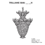 Trilliane 17"H x 12.5"W 5-Light Crystal Chandelier in Silver