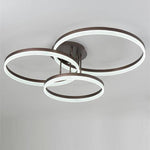 Metal Acrylic Ringed Large Flush Mount Ceiling Light with 3 Adjustable LED Lights