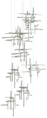 Tura 29.6"W 9-Light RoundLong Pendant w/ Frosted Glass Shade