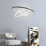 Adjustable Circles LED Dimmable with Remote Modern Chandeliers Pendant Light