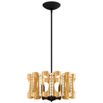 Twilight 8.5"H x 18"W 4-Light Crystal Pendant in Heirloom Gold