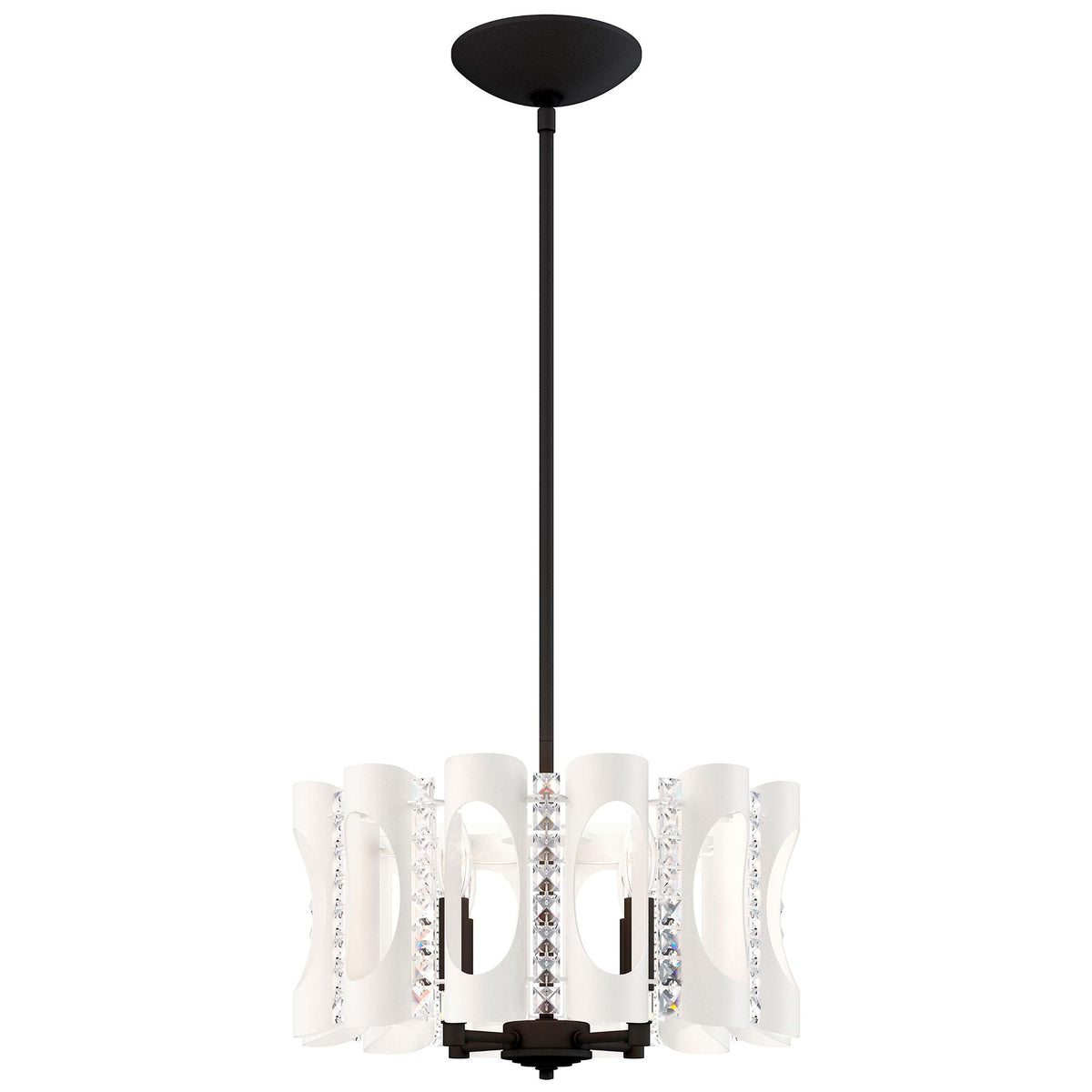 Twilight 8.5"H x 18"W 4-Light Crystal Pendant in White