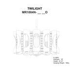 Twilight 8.5"H x 18"W 4-Light Crystal Pendant in White