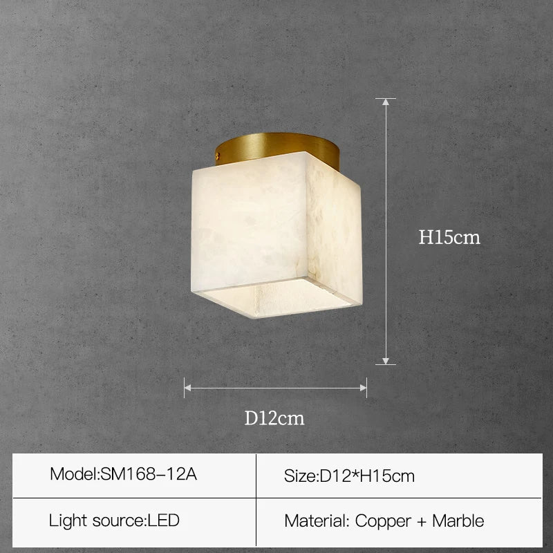 Natural Marble Hallway Ceiling Light Fixture