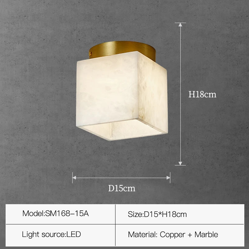 Natural Marble Hallway Ceiling Light Fixture