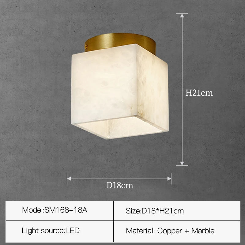 Natural Marble Hallway Ceiling Light Fixture