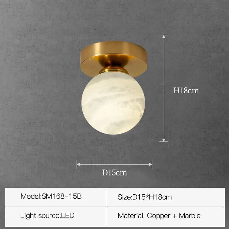 Natural Marble Hallway Ceiling Light Fixture