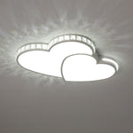 Two Heart Shaped Flush Mount Ceiling Light Dimmable Lamp 1 Bulb