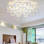 16 Lights Flower Dimmable LED White Nordic Ceiling Lights Flush Mount Lighting