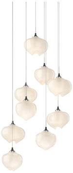 Ume 20.5"W 9-Light Round Dark Smoke Long Pendant w/ Frosted Glass Shad