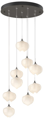 Ume 20.5"W 9-Light Round Dark Smoke Standard Pendant w/ Frosted Glass