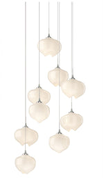 Ume 20.5"W 9-Light RoundLong Pendant w/ Frosted Glass Shade