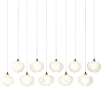 Ume 44.7"W 10-Light Rectangular Bronze Long Pendant w/ Frosted Glass S