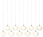 Ume 44.7"W 10-Light Rectangular Soft Gold Long Pendant w/ Frosted Shad