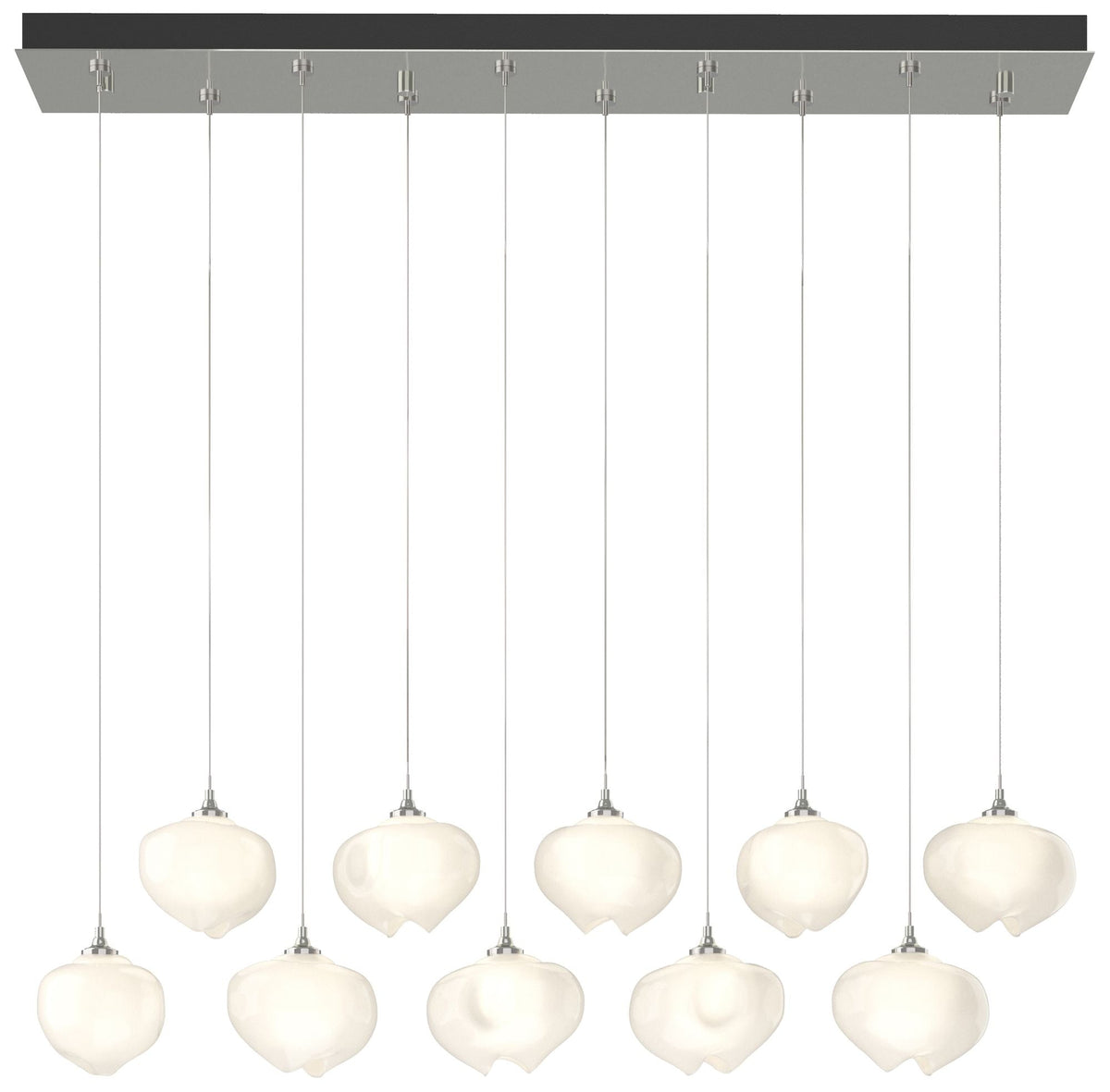 Ume 44.7"W 10-Light Rectangular Sterling Standard Pendant w/ Frosted S