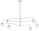 Ume 6-Light Large Pendant - Sterling Finish - Clear Glass - Standard Height