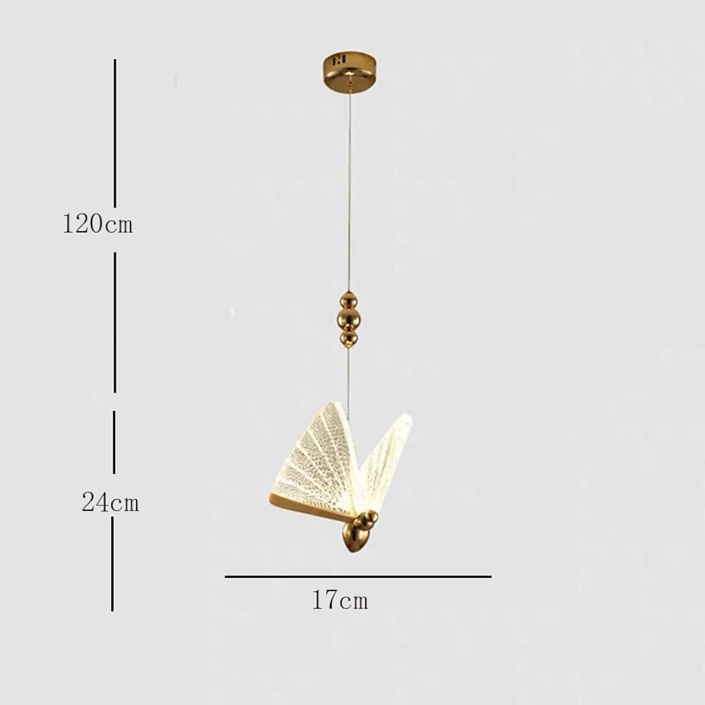 Butterflies Shaped LED Gold Modern Pendant Lights Hanging Lamp Island Lights