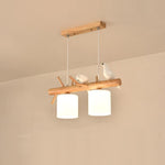 Rustic Island Kitchen Pendant Lighting Wood Bamboo Glass Pendant Lighting