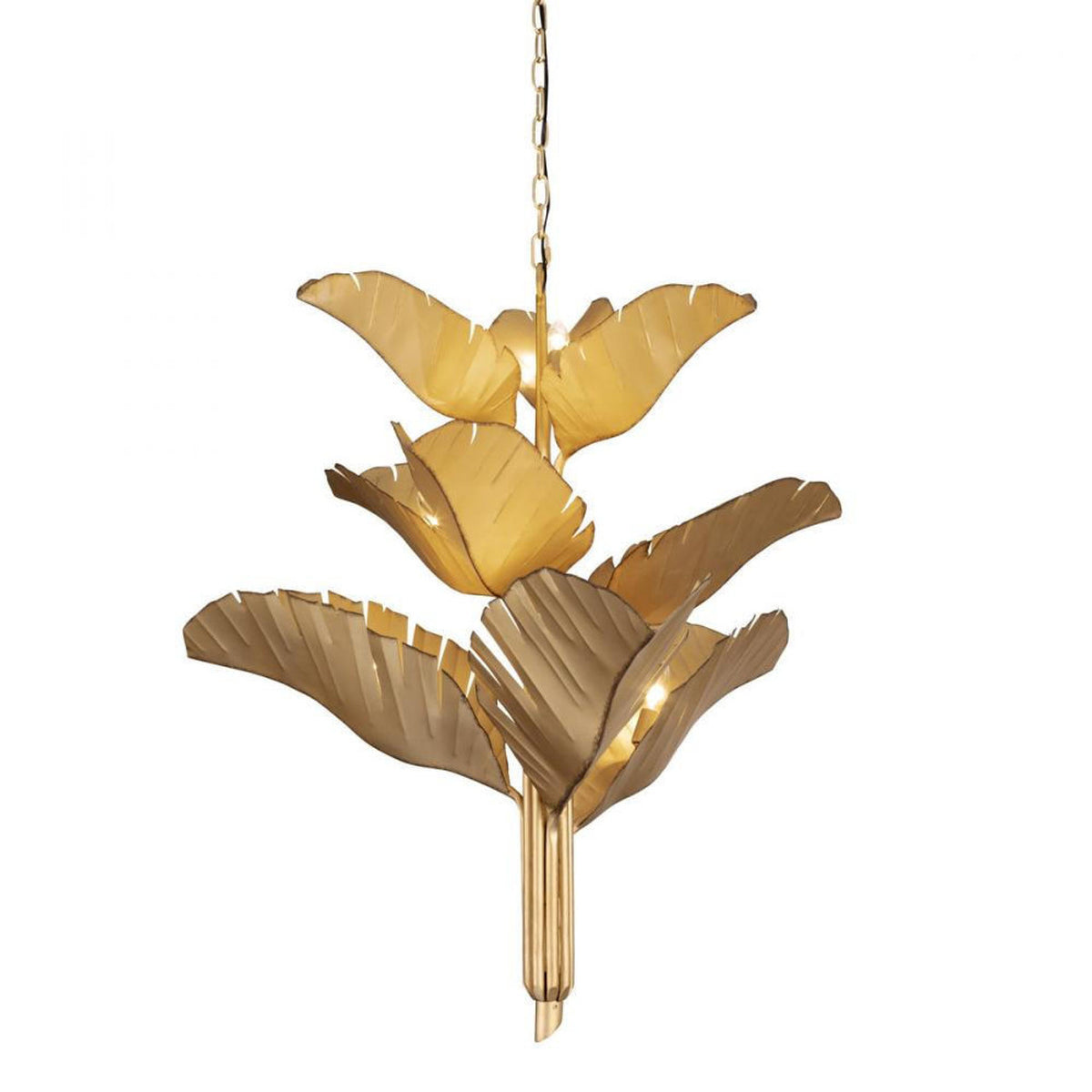 Banana Leaf 9-Lt Chandelier - Gold, Varaluz 901C09GO YV0K03YM97