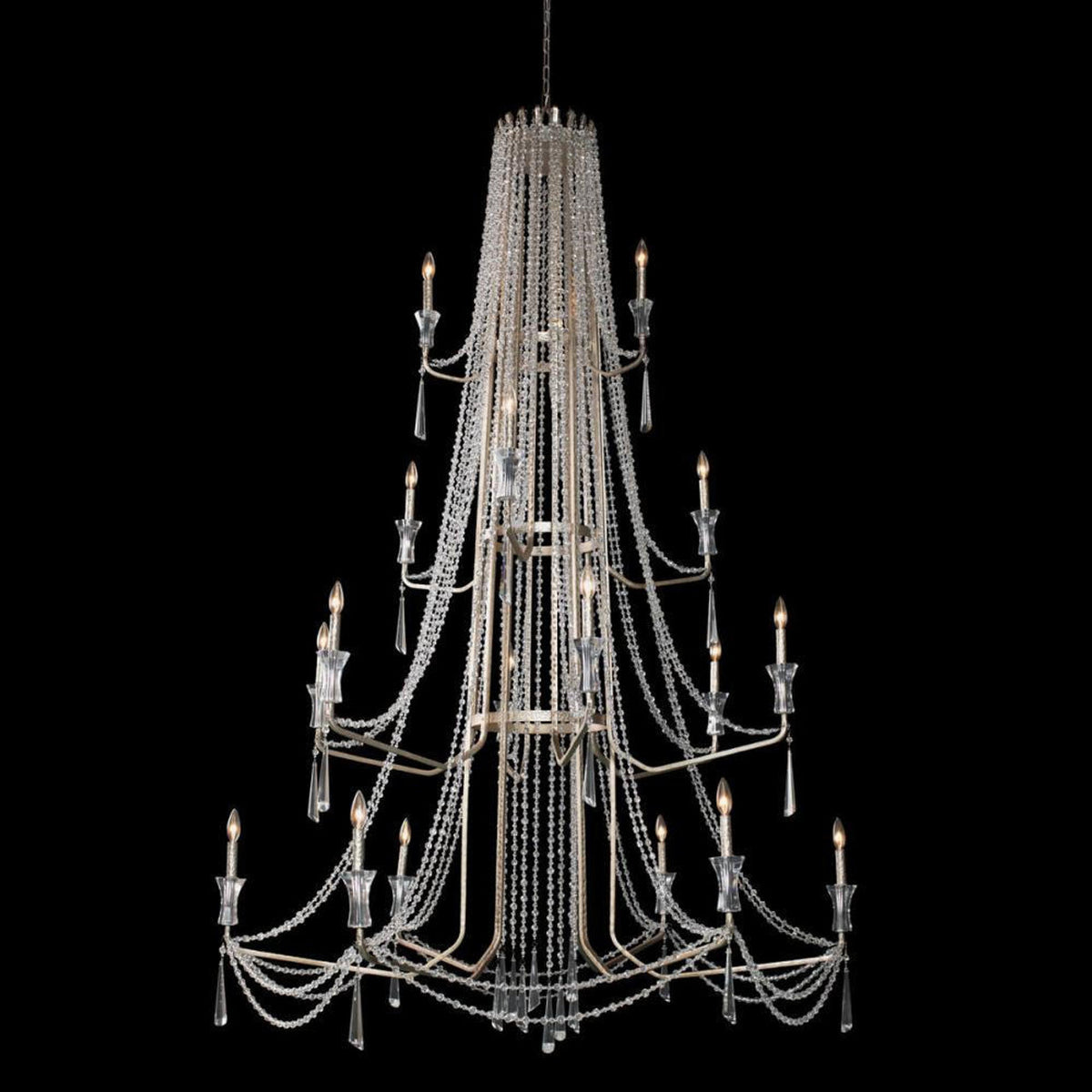 Barcelona Two-Tier Crystal Chandelier - Black
