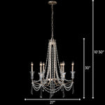 Barcelona 6 Light Chandelier - Transcend Silver