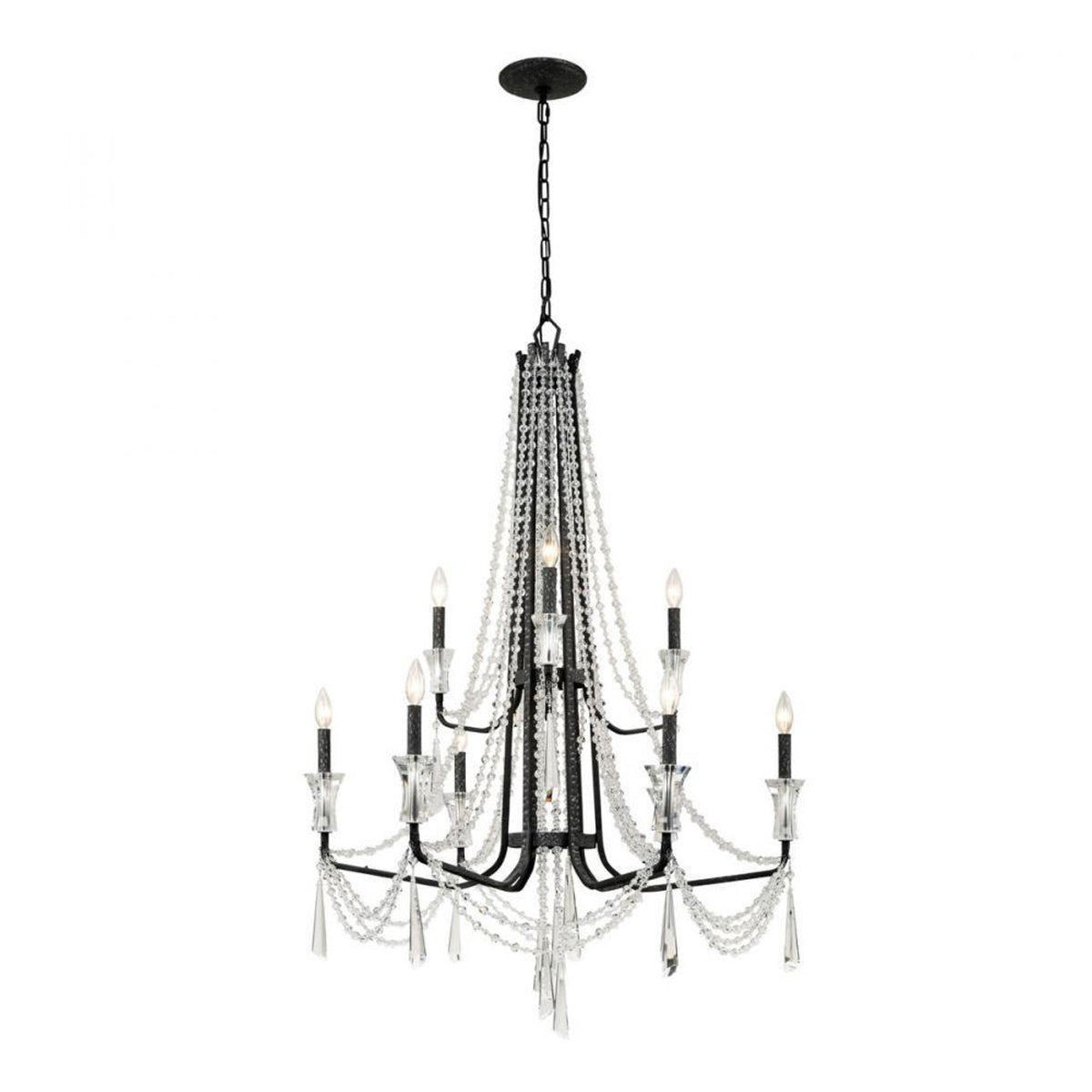 Barcelona Two-Tier Crystal Chandelier - Black