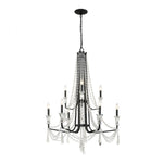 Barcelona Two-Tier Crystal Chandelier - Black