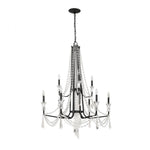 Barcelona Two-Tier Crystal Chandelier - Black