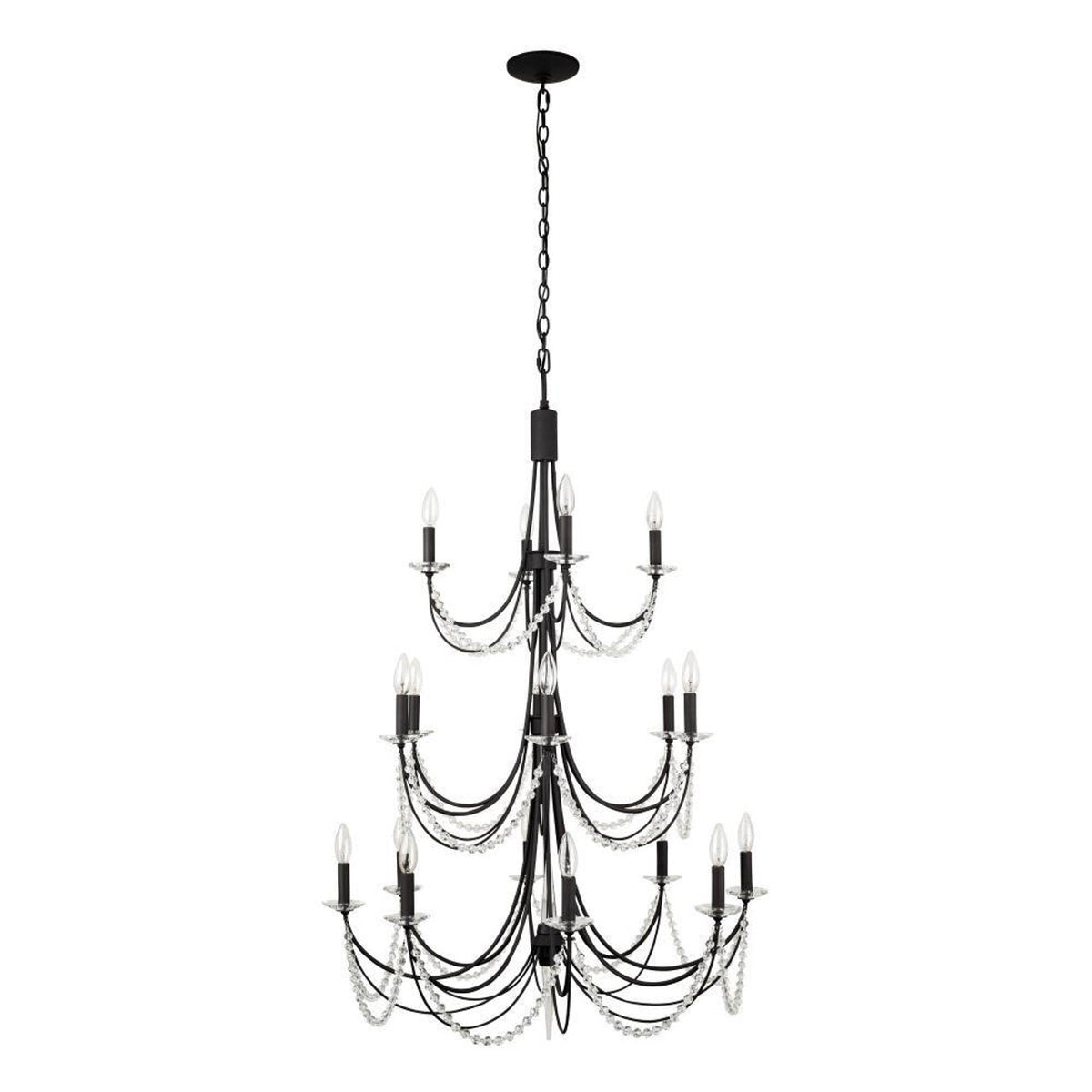 Brentwood Three-Tier Chandelier - Black